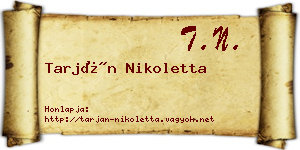 Tarján Nikoletta névjegykártya