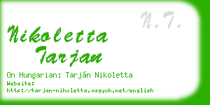 nikoletta tarjan business card